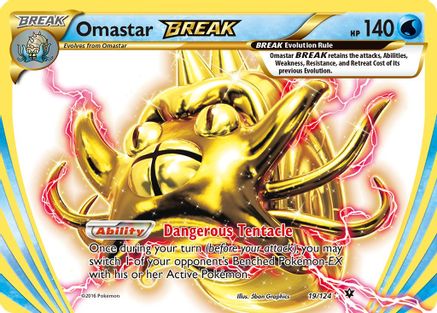 Omastar BREAK - 019/124 - Rare BREAK