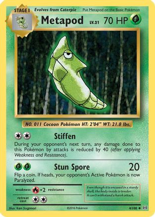 Metapod - 004/108 - Uncommon - Reverse Holofoil