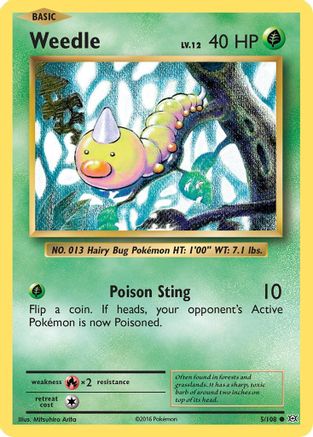 Weedle - 005/108 - Common - Reverse Holofoil