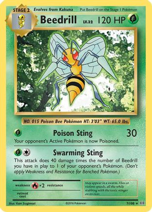 Beedrill - 007/108 - Rare - Reverse Holofoil
