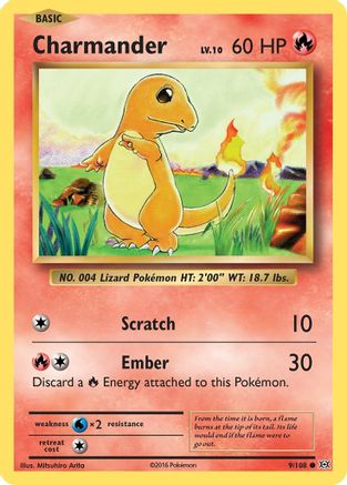 Charmander - 009/108 - Common - Reverse Holofoil