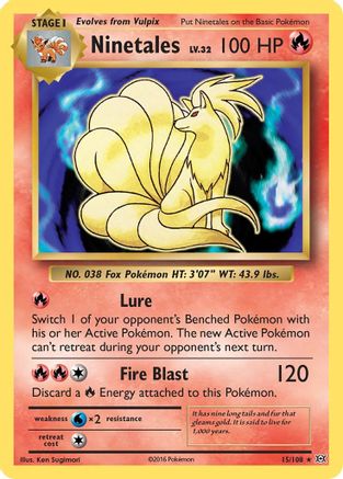 Ninetales - 015/108 - Holo Rare - Holofoil