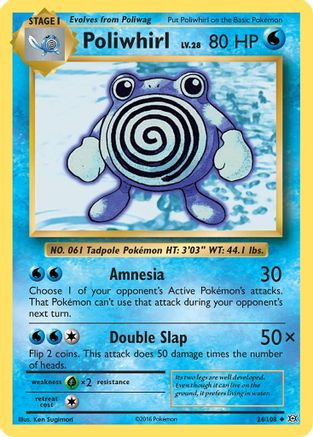 Poliwhirl - 024/108 - Uncommon - Reverse Holofoil