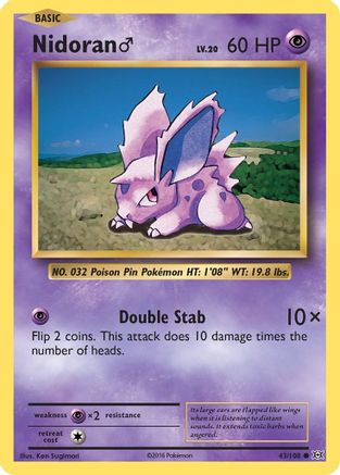 Nidoran M - 043/108 - Common - Reverse Holofoil