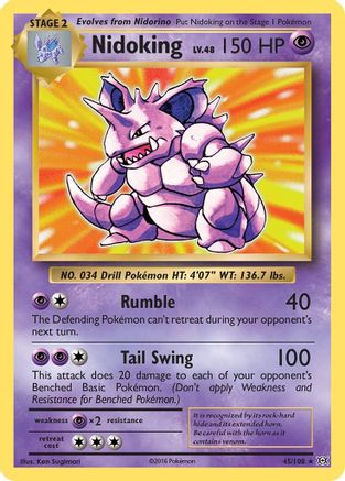 Nidoking - 045/108 - Holo Rare - Reverse Holofoil