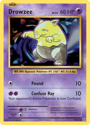 Drowzee - 049/108 - Common - Reverse Holofoil