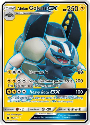 Alolan Golem GX (Full Art) - 102/111 - Ultra Rare