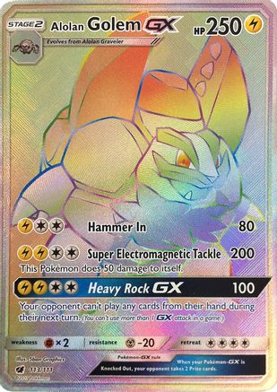 Alolan Golem GX (Secret) - 113 - Secret Rare