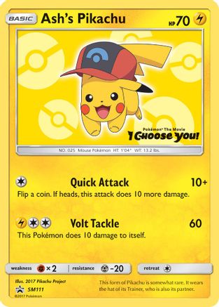 Ash's Pikachu - SM111 - Promo
