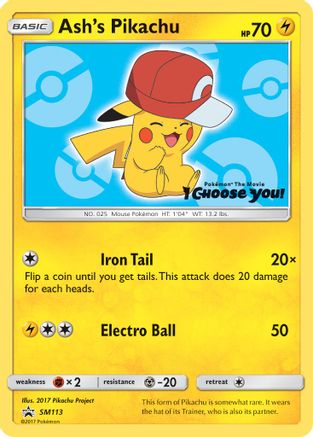 Ash's Pikachu - SM113 - Promo