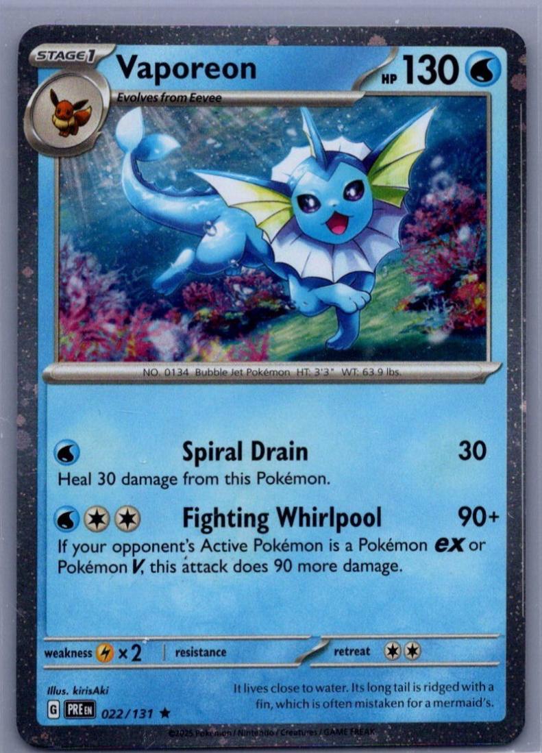 Vaporeon - 022/131 - Rare - Cosmos Holo