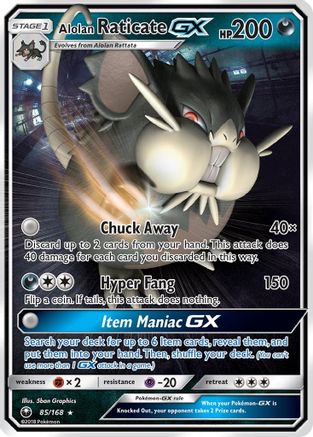 Alolan Raticate GX - 085/168 - Ultra Rare