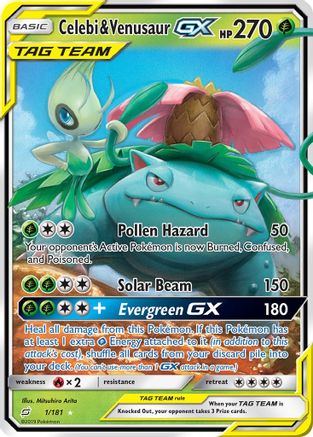 Celebi & Venusaur GX - 001/181 - Ultra Rare