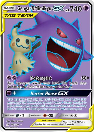 Gengar & Mimikyu GX (Full Art) - 164/181 - Ultra Rare