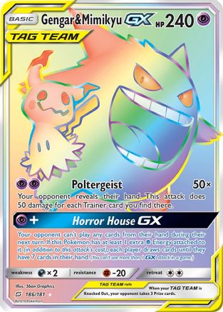 Gengar & Mimikyu GX (Secret) - 186 - Secret Rare
