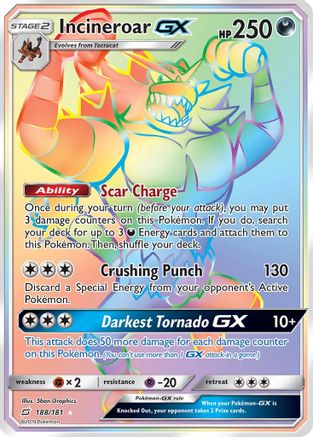 Incineroar GX (Secret) - 188 - Secret Rare