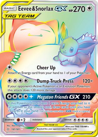 Eevee & Snorlax GX (Secret) - 191 - Secret Rare