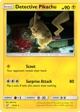 Detective Pikachu - 010/18 - Rare - Holofoil