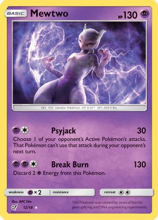 Mewtwo - 012/18 - Holo Rare - Holofoil