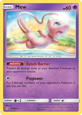Mew - 076/214 - Holo Rare - Holofoil