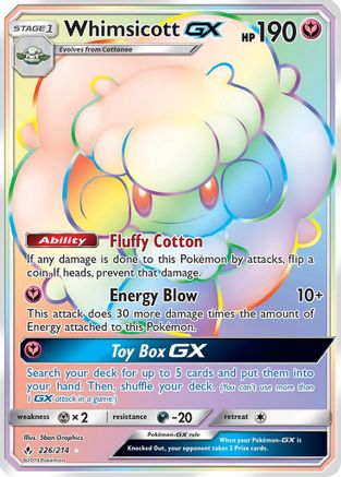 Whimsicott GX (Secret) - 226 - Secret Rare