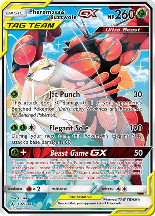 Pheromosa & Buzzwole GX (192) (Alternate Full Art) - 192 - Ultra Rare