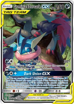 Greninja & Zoroark GX (201) (Alternate Full Art) - 201/214 - Ultra Rare