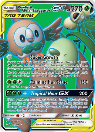 Rowlet & Alolan Exeggutor GX (Full Art) - 214 - Ultra Rare