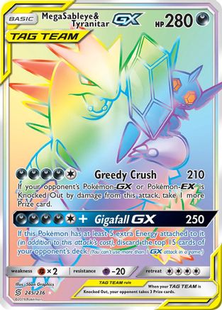 Mega Sableye & Tyranitar GX (Secret) - 245 - Secret Rare
