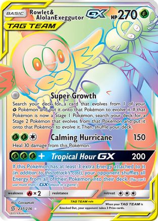 Rowlet & Alolan Exeggutor GX (Secret) - 237 - Secret Rare
