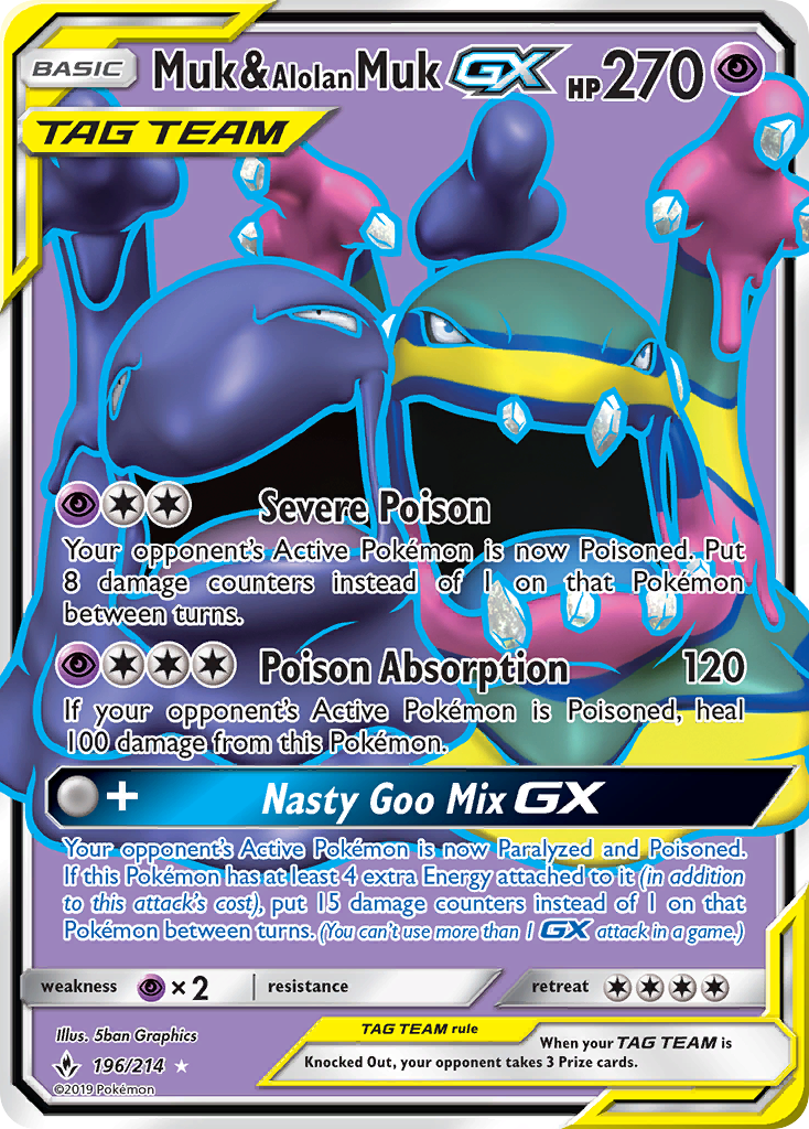 Muk & Alolan Muk GX (196) (Full Art) - 196 - Ultra Rare
