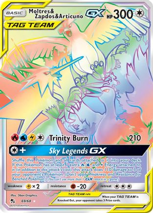 Moltres & Zapdos & Articuno GX (Secret) - 069/68 - Secret Rare