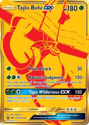 Tapu Bulu GX - SV91 - Shiny Holo Rare