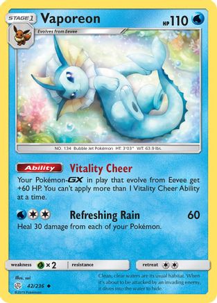 Vaporeon - 042 - Uncommon - Reverse Holofoil
