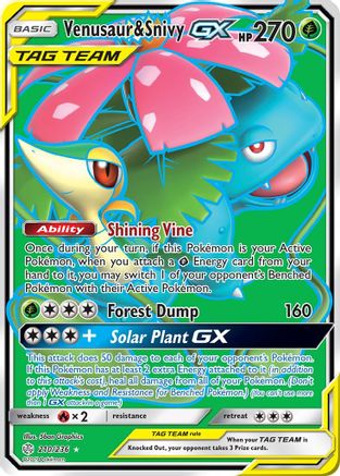 Venusaur & Snivy GX (Full Art) - 210 - Ultra Rare