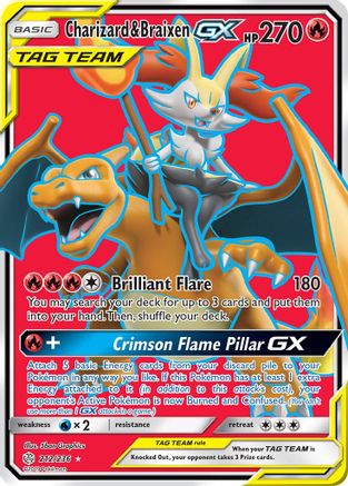 Charizard & Braixen GX (Full Art) - 212 - Ultra Rare