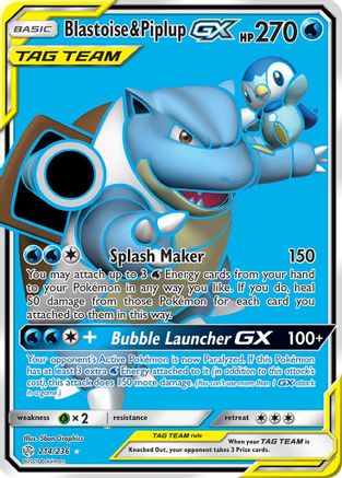 Blastoise & Piplup GX (Full Art) - 214 - Ultra Rare