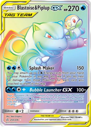 Blastoise & Piplup GX (Secret) - 253 - Secret Rare