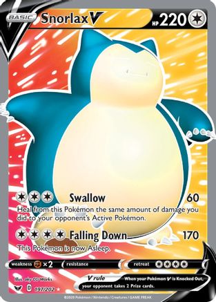 Snorlax V (Full Art) - 197/202 - Ultra Rare