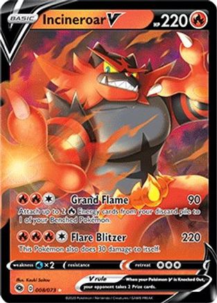 Incineroar V - 008/73 - Ultra Rare