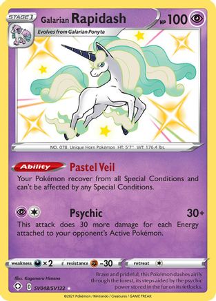 Galarian Rapidash - SV048/SV122 - Shiny Holo Rare