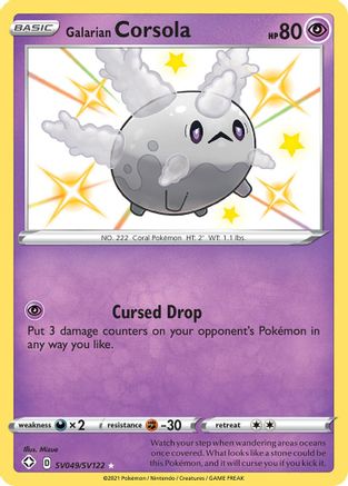 Galarian Corsola - SV049/SV122 - Shiny Holo Rare