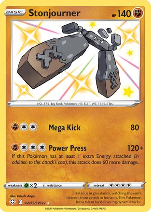 Stonjourner - SV075/SV122 - Shiny Holo Rare