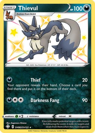 Thievul - SV082/SV122 - Shiny Holo Rare
