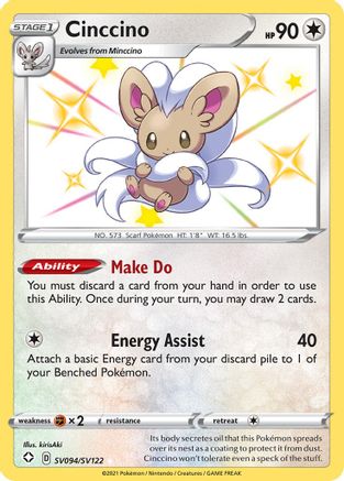 Cinccino - SV094/SV122 - Shiny Holo Rare