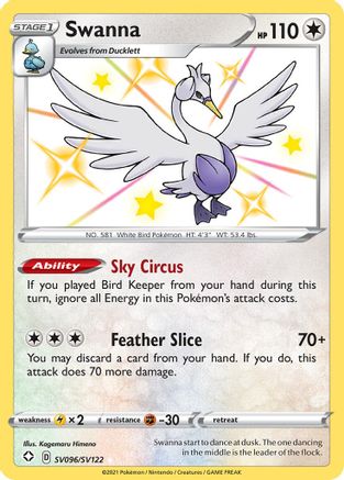 Swanna - SV096/SV122 - Shiny Holo Rare