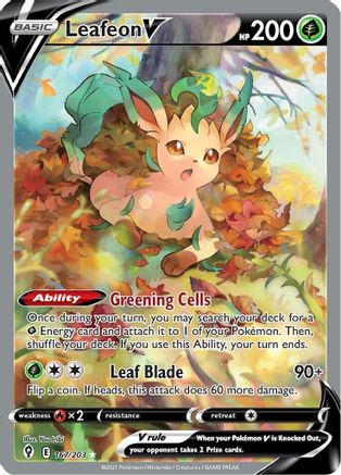 Leafeon V (Alternate Full Art) - 167/203 - Ultra Rare