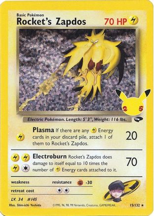 Rocket's Zapdos - 015/132 - Classic Collection