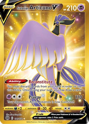Galarian Articuno V (Secret) - 181/172 - Secret Rare