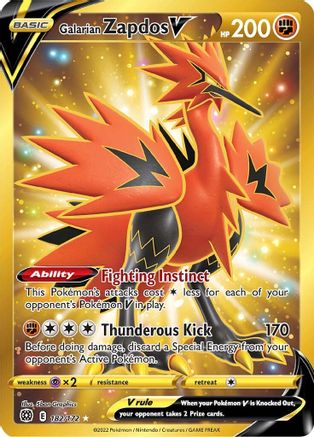Galarian Zapdos V (Secret) - 182/172 - Secret Rare